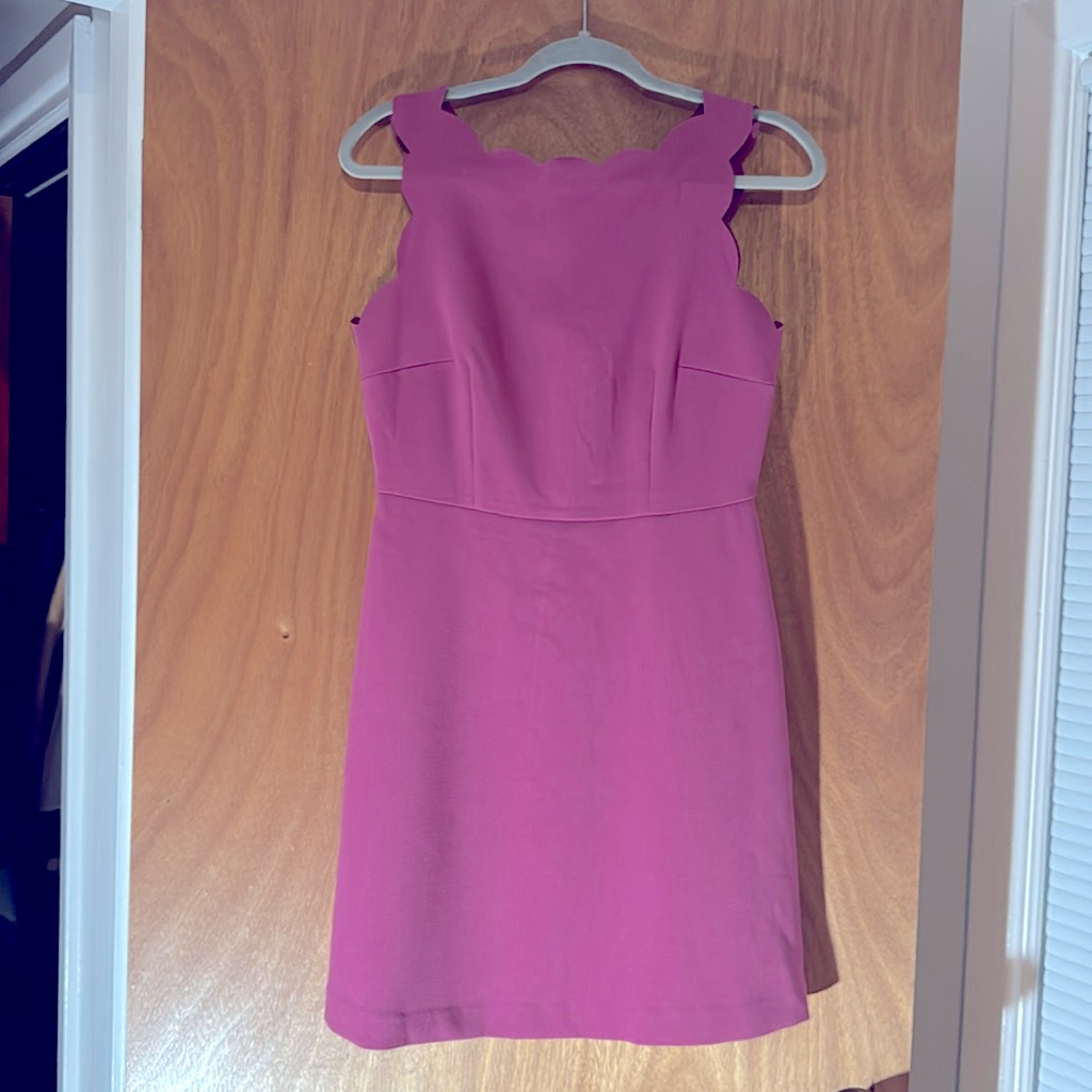 Loft Size 4 Spring Dress In A Beautiful Mulberry Pink.